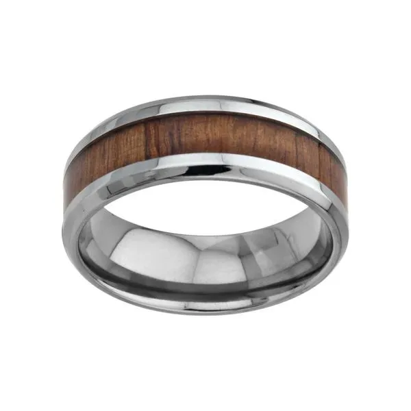 Wood Inlayed Titanium Ring Image 2 Alan Miller Jewelers Oregon, OH