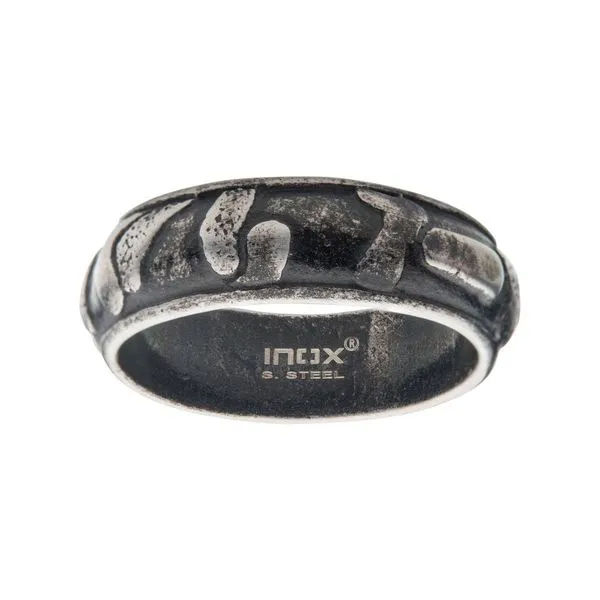 7mm Gun Metal IP 3D Canyon Pattern Ring  Image 2 Alan Miller Jewelers Oregon, OH