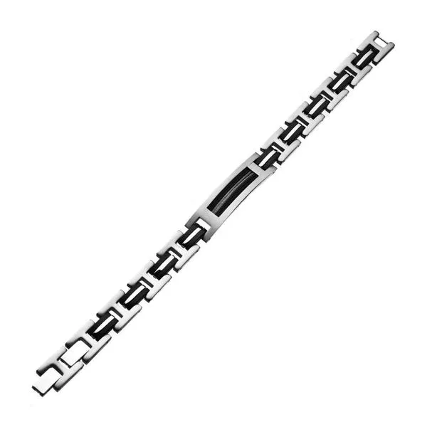 Black IP Steel, Rubber and Cable Link Bracelet Image 3 Trenton Jewelers Ltd. Trenton, MI