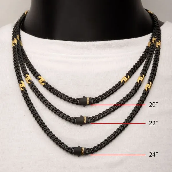 6mm Black IP Steel Matte Finish Miami Cuban Chain Necklace Image 5 Rihner's Jewelry Gretna, LA