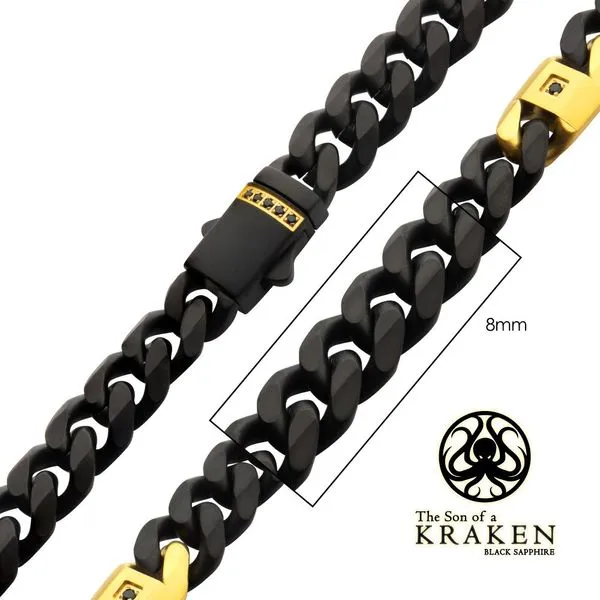 8mm Black IP Steel Matte Finish Miami Cuban Chain Necklace Alan Miller Jewelers Oregon, OH