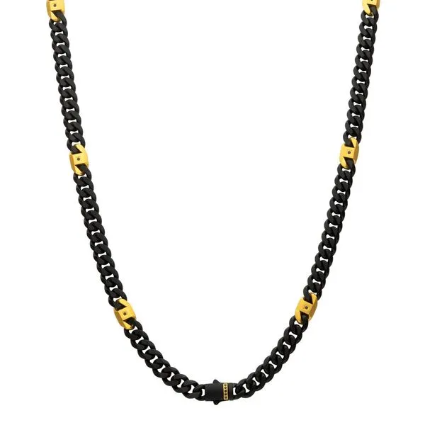 8mm Black IP Steel Matte Finish Miami Cuban Chain Necklace Image 2 Cellini Design Jewelers Orange, CT