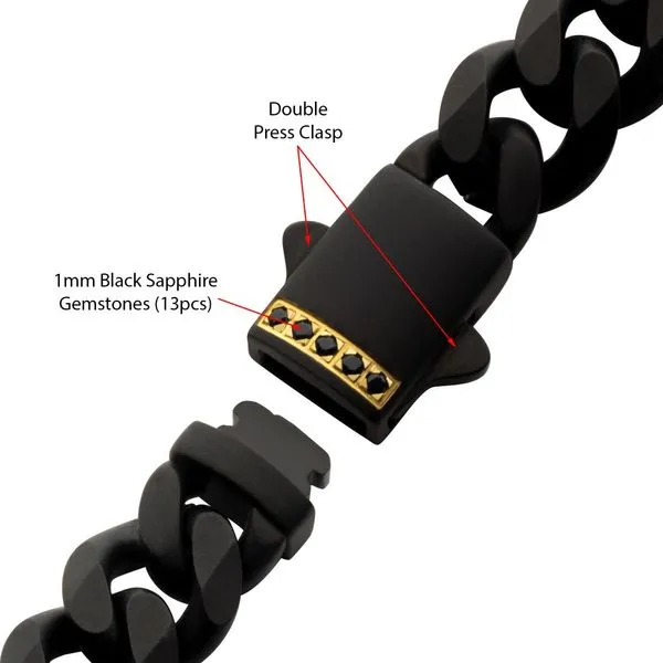 8mm Black IP Steel Matte Finish Miami Cuban Chain Necklace Image 4 Rihner's Jewelry Gretna, LA