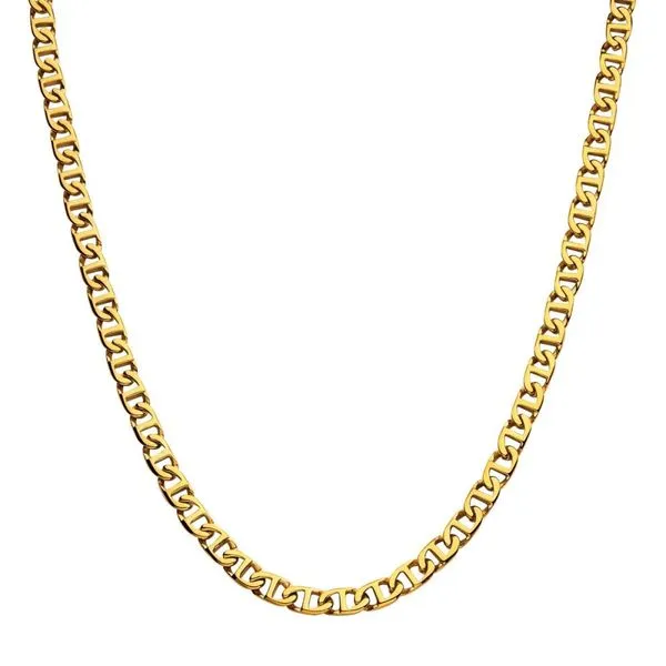 8mm 18Kt Gold IP Mariner Link Chain Necklace Image 2 Alan Miller Jewelers Oregon, OH