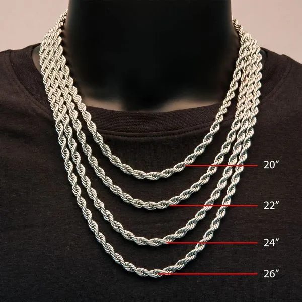 6mm Steel Rope Chain Necklace Image 3 Morin Jewelers Southbridge, MA
