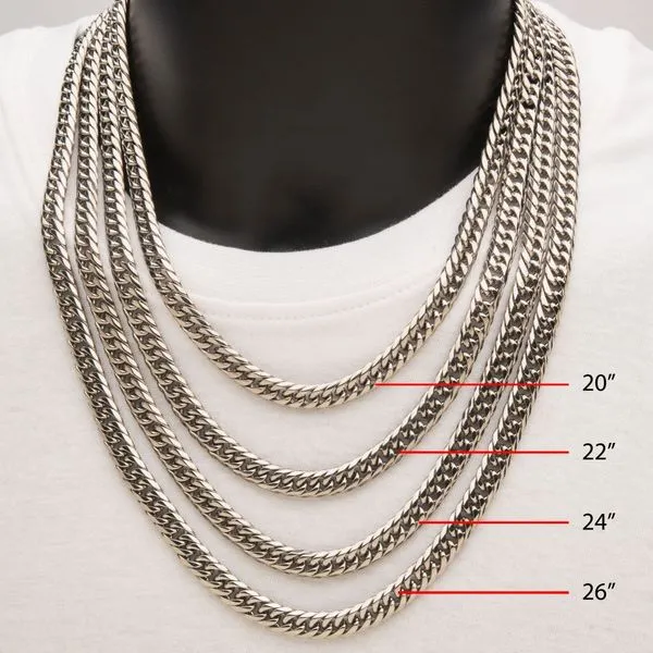 8mm Steel Dome Curb Chain Necklace Image 2 Morin Jewelers Southbridge, MA