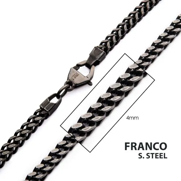 4mm Oxidized Steel Franco Chain Necklace Morin Jewelers Southbridge, MA