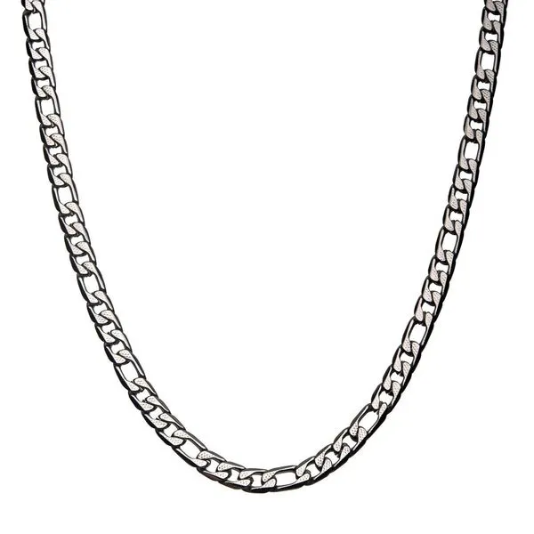 Stainless Steel 7mm Speckled Figaro Chain Necklace Image 2 Timmreck & McNicol Jewelers McMinnville, OR