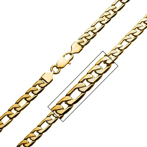 Stainless Steel & Gold IP 7mm Speckled Figaro Chain Necklace SIERRA MOON Auburn, CA
