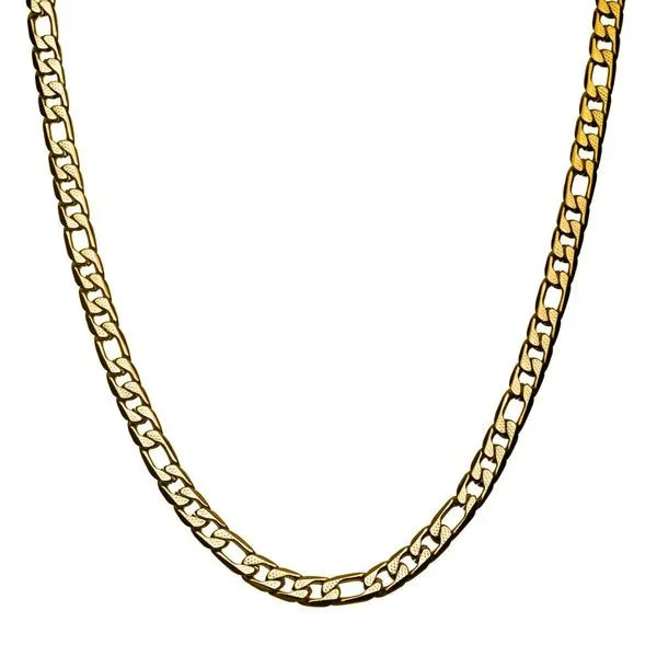 Stainless Steel & Gold IP 7mm Speckled Figaro Chain Necklace Image 2 SIERRA MOON Auburn, CA