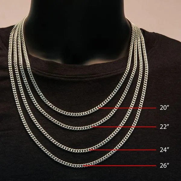 6mm Steel Diamond Cut Curb Chain Necklace Image 3 Alan Miller Jewelers Oregon, OH