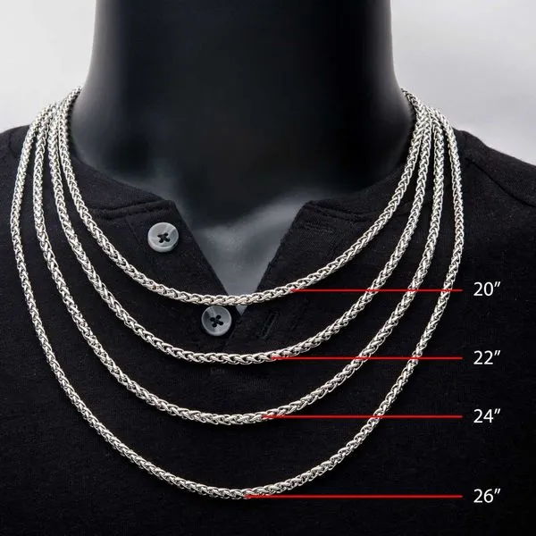 4mm Steel Wheat Chain Necklace Image 3 Morin Jewelers Southbridge, MA