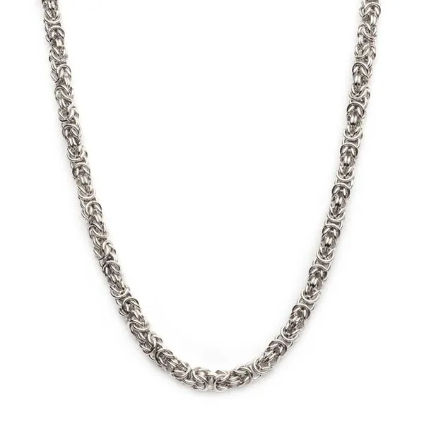 6mm Steel King Byzantine Chain Necklace Image 2 Spath Jewelers Bartow, FL
