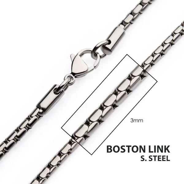 3mm Steel Boston Link Chain Necklace Alan Miller Jewelers Oregon, OH