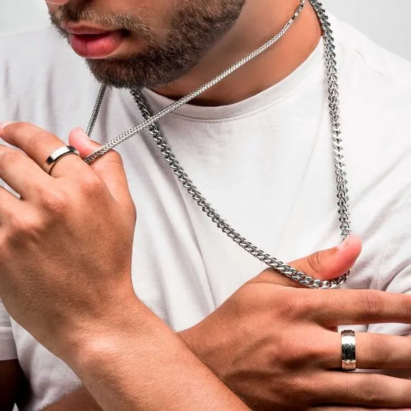 4mm Steel Foxtail Chain Necklace Image 3 Alan Miller Jewelers Oregon, OH