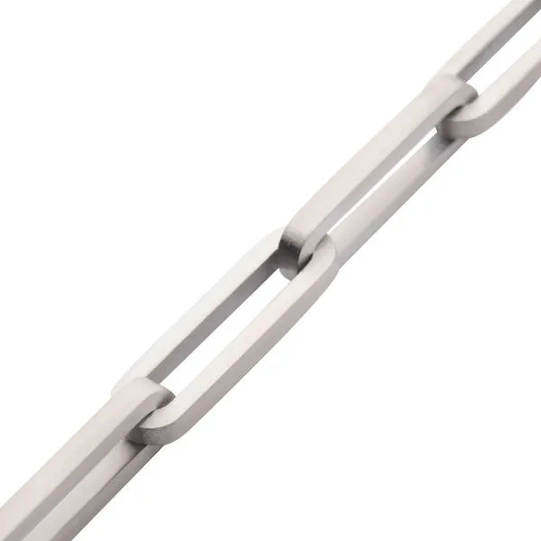 Matte Finish Steel Paperclip Link Chain Bracelet Image 3 Spath Jewelers Bartow, FL