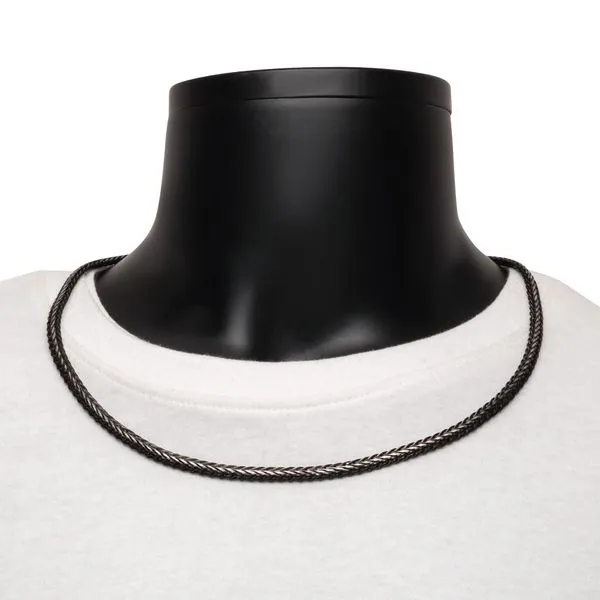 Antiqued Black IP Double Diamond Cut Spiga Chain Necklace Image 4 Thomas A. Davis Jewelers Holland, MI