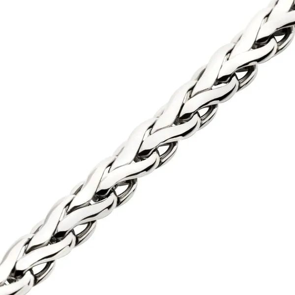 5mm High Polished Finish Stainless Steel Spiga Chain Bracelet Image 3 Daniel Jewelers Brewster, NY