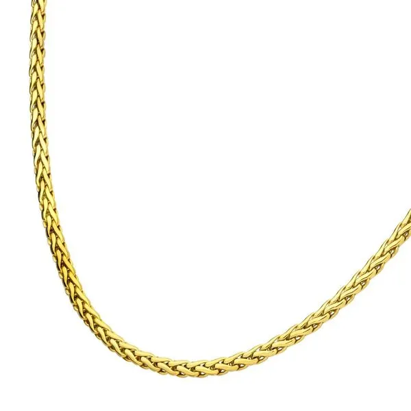5mm 18Kt High Polished Finish Gold IP Stainless Steel Spiga Chain Necklace Image 3 Valentine's Fine Jewelry Dallas, PA