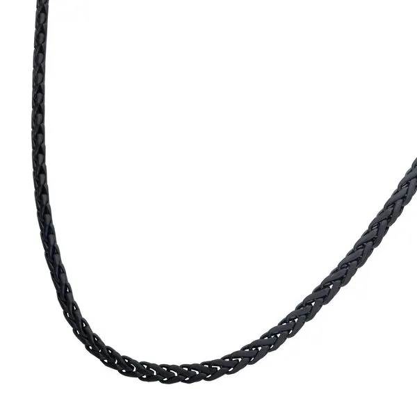 5mm Matte Finish Black IP Stainless Steel Spiga Chain Necklace Image 3 Rihner's Jewelry Gretna, LA