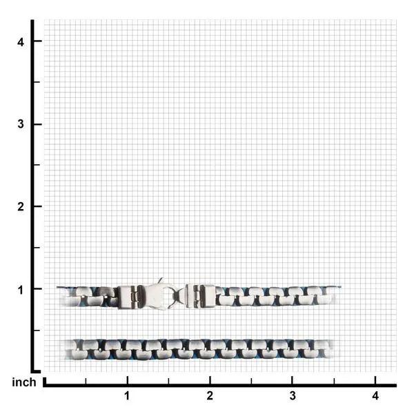 Matte Steel & Blue IP Reversible Curb Chain Colossi Necklace Image 4 Ask Design Jewelers Olean, NY