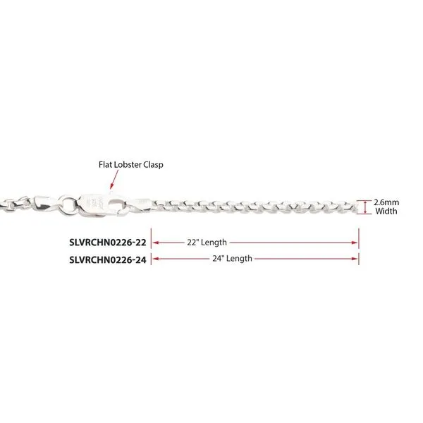 2.6mm 925 Italy Silver Polished Finish Box Chain Necklace with Flat Lobster Clasp Image 5 Cellini Design Jewelers Orange, CT