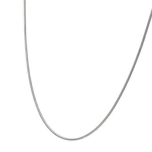 1.5mm 925 Italy Silver Black Rhodium Plated Brushed Satin Finish Snake Chain Necklace Image 3 Cellini Design Jewelers Orange, CT
