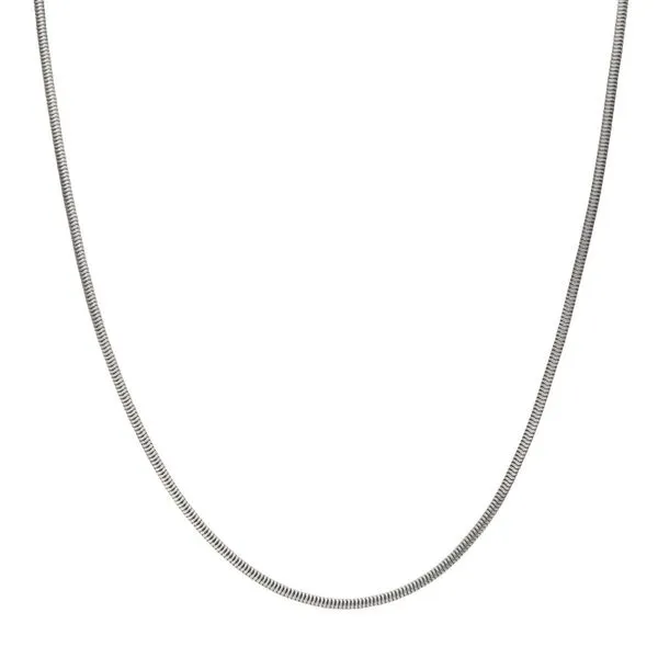 2.4mm 925 Italy Silver Black Rhodium Plated Brushed Satin Finish Snake Chain Necklace Image 2 Rihner's Jewelry Gretna, LA