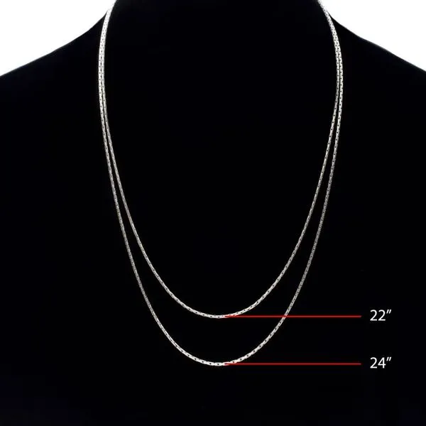 1.5mm 925 Italy Silver Black Rhodium Plated Brushed Satin Finish Boston Chain Necklace Image 4 Alan Miller Jewelers Oregon, OH