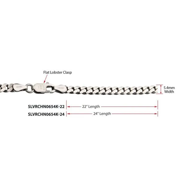 5.4mm 925 Italy Silver Black Rhodium Plated Brushed Satin Finish Diamond Cut Curb Chain Necklace Image 5 Daniel Jewelers Brewster, NY