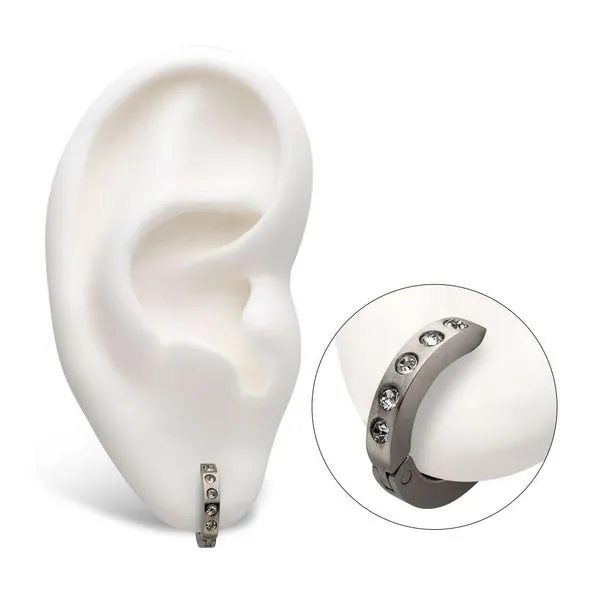 Huggies Earrings with Large CZs Image 3 Alan Miller Jewelers Oregon, OH