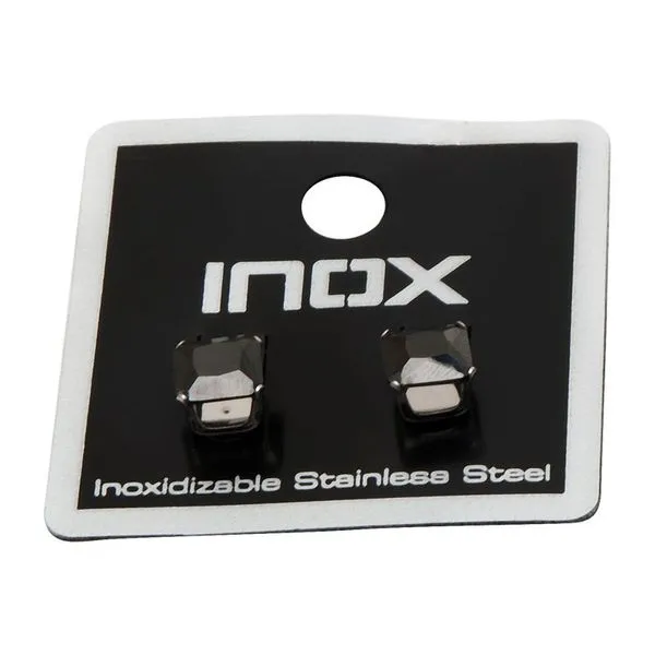 Black Square CZ Prong Set Stud Earrings Image 3 Morin Jewelers Southbridge, MA