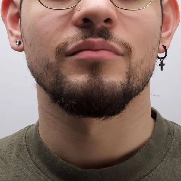 Black IP Dangling Cross Hoop & Prong Set CZ Stud Mismatched Earrings Image 2 Spath Jewelers Bartow, FL