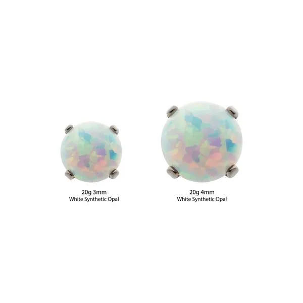 20g Titanium Post and Butterfly Back with 4-Prong Opal Stud Earrings Image 2 Spath Jewelers Bartow, FL