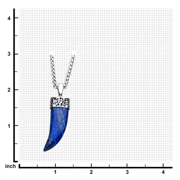 Lapis Lazuli Claw Stainless Steel Pendant Image 3 Alan Miller Jewelers Oregon, OH