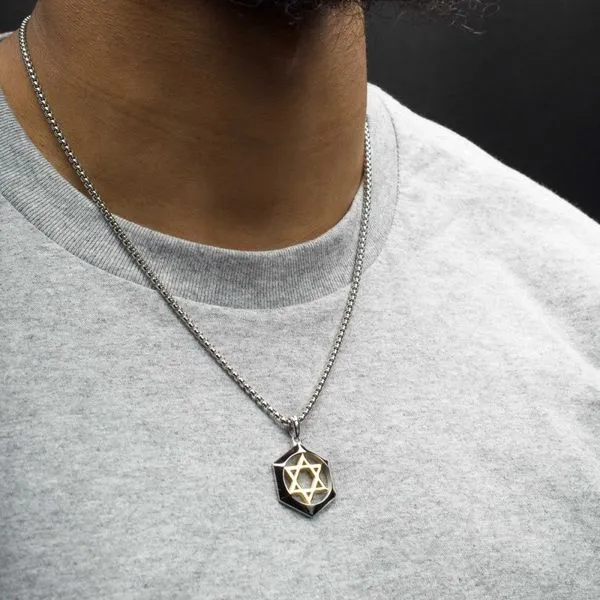 18Kt Gold IP Stainless Steel Star of David Pendant Image 5 Rihner's Jewelry Gretna, LA