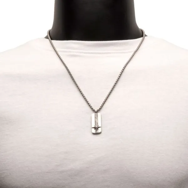 Supernova- Meteorite Inlay Dog Tag Pendant Image 5 Woelk's House of Diamonds Russell, KS