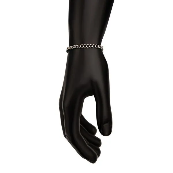 4.35mm Titanium Flat Curb Chain Bracelet Image 5 Alan Miller Jewelers Oregon, OH