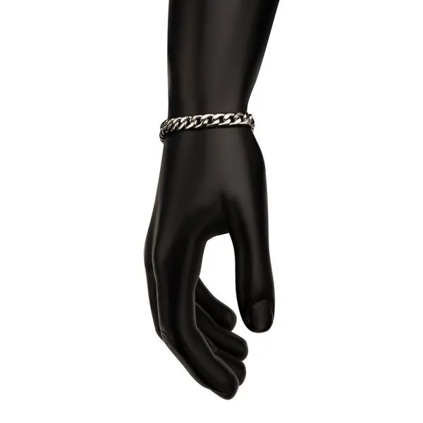 7.4mm Titanium Curb Chain Bracelet Image 5 Daniel Jewelers Brewster, NY