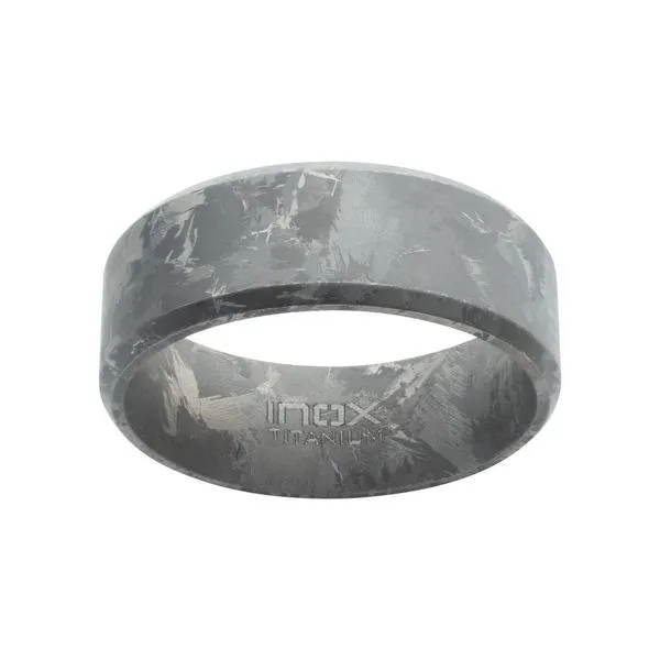 Titanium Beveled Frosted Ring Image 2 Cellini Design Jewelers Orange, CT