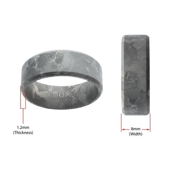 Titanium Beveled Frosted Ring Image 5 Rihner's Jewelry Gretna, LA