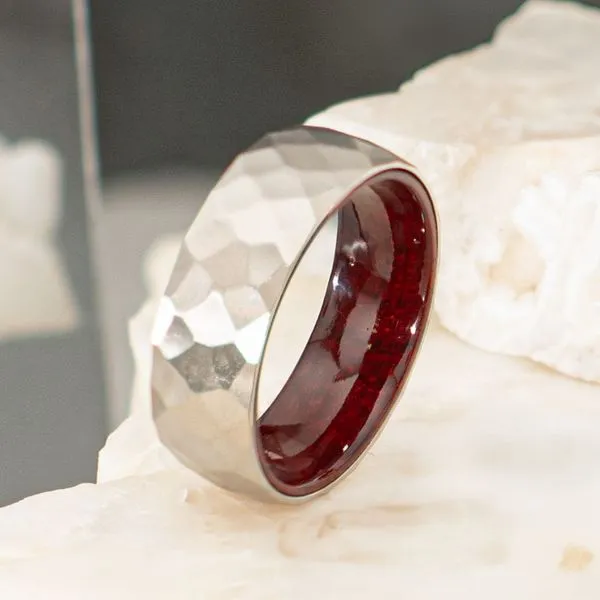 Titanium & Redwood Matte Finish Mosaic Comfort Fit Ring Image 4 Morin Jewelers Southbridge, MA