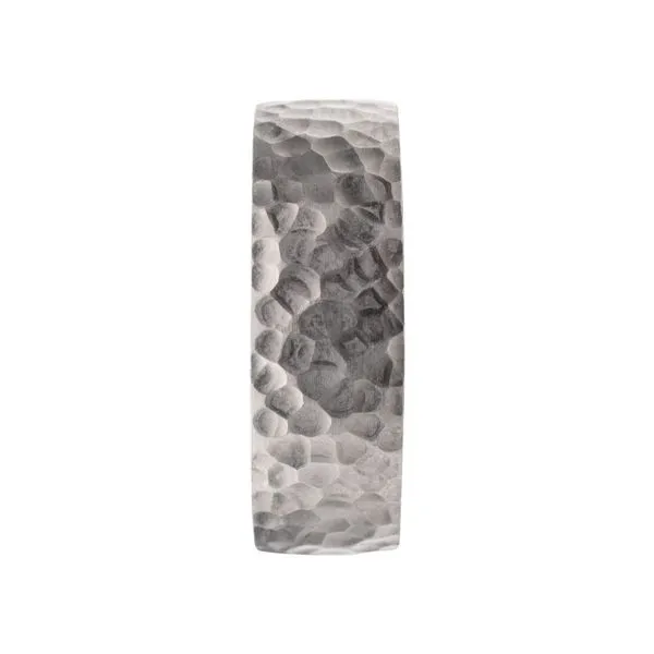 Titanium & Redwood Matte Finish Hammered Comfort Fit Ring Image 3 Cellini Design Jewelers Orange, CT