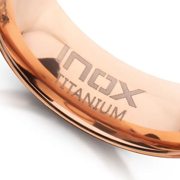 Rose Gold IP Titanium Matte Finish Mosaic Inlay Comfort Fit Ring Image 4 Timmreck & McNicol Jewelers McMinnville, OR