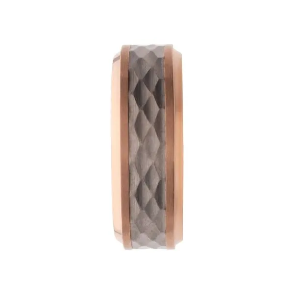 Rose Gold IP Titanium Matte Finish Mosaic Inlay Comfort Fit Ring Image 3 Rihner's Jewelry Gretna, LA