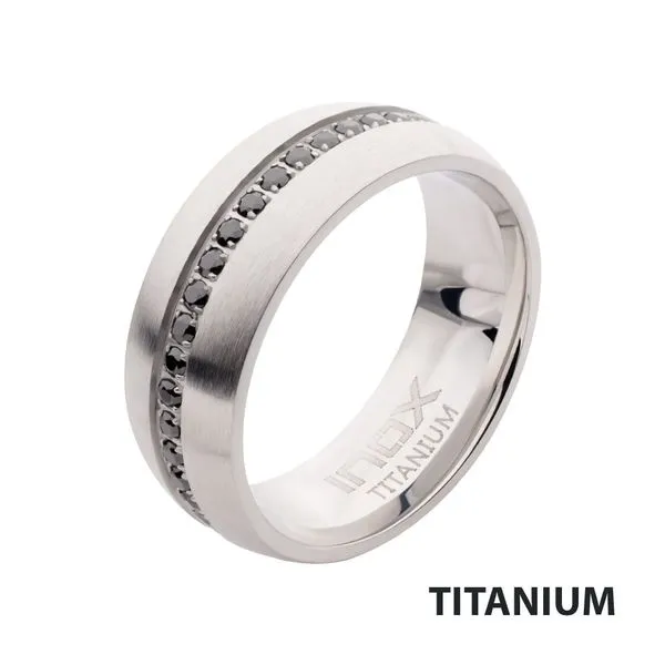 Titanium Prong Set Black Gem Streamline Comfort Fit Ring Rihner's Jewelry Gretna, LA