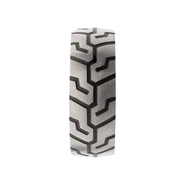 Titanium & Redwood Matte Finish Tiremark Comfort Fit Ring Image 3 Spath Jewelers Bartow, FL