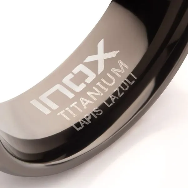 Matte Finish Gun Metal IP Titanium Lapis Lazuli Stone Inlay Comfort Fit Ring Image 4 Rihner's Jewelry Gretna, LA