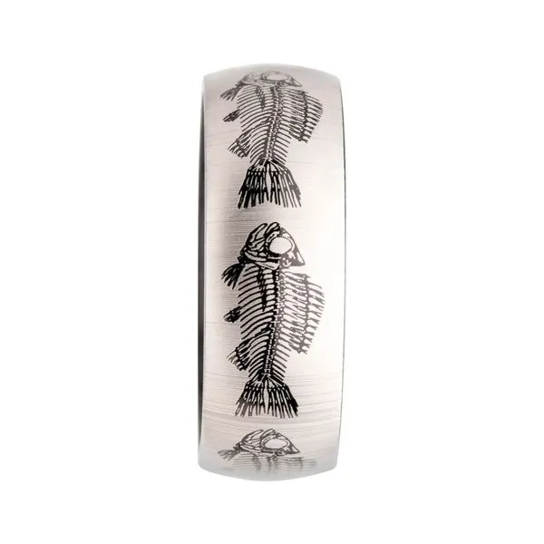 Titanium Black IP with Fishbone Design Comfort Fit Ring Image 3 Cellini Design Jewelers Orange, CT