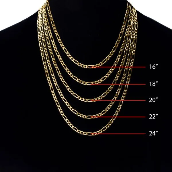 4.7mm 18Kt Gold IP Titanium Figaro Chain Necklace Image 5 Woelk's House of Diamonds Russell, KS